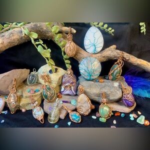 Handcrafted Copper Wire Wrapped Pendants